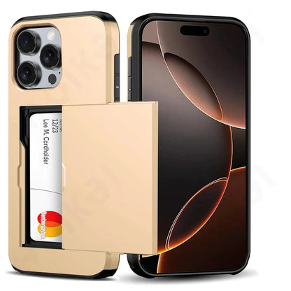 Case For iPhone 17 16 15 14 13 12 11 Pro Max X XR XS 8 Plus Slim Dual Laye Heavy Duty Protective Hidden Card Slot Wallet Cover - Green, iPhone 15 Pro