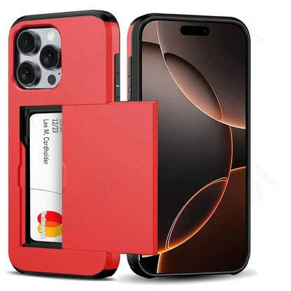 Case For iPhone 17 16 15 14 13 12 11 Pro Max X XR XS 8 Plus Slim Dual Laye Heavy Duty Protective Hidden Card Slot Wallet Cover - Green, iPhone 15 Pro