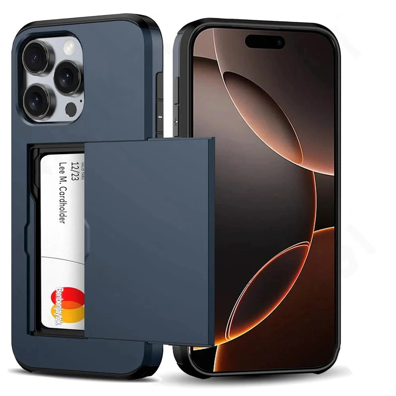 Case For iPhone 17 16 15 14 13 12 11 Pro Max X XR XS 8 Plus Slim Dual Laye Heavy Duty Protective Hidden Card Slot Wallet Cover - Green, iPhone 15 Pro