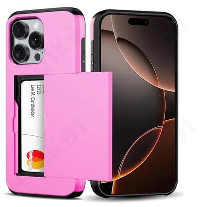 Case For iPhone 17 16 15 14 13 12 11 Pro Max X XR XS 8 Plus Slim Dual Laye Heavy Duty Protective Hidden Card Slot Wallet Cover - Green, iPhone 15 Pro