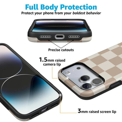 Neutral Checkerboard MagSafe iPhone Case Scratch-resistant Case for Samsung