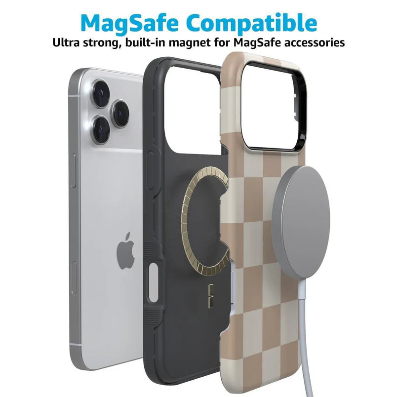 Neutral Checkerboard MagSafe iPhone Case Scratch-resistant Case for Samsung