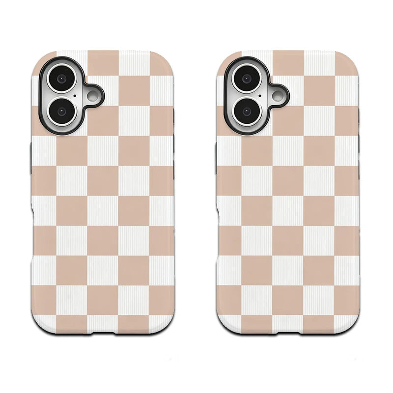 Neutral Checkerboard MagSafe iPhone Case Scratch-resistant Case for Samsung