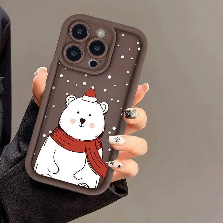 Cute Bear Silicone Phone Case for iPhone