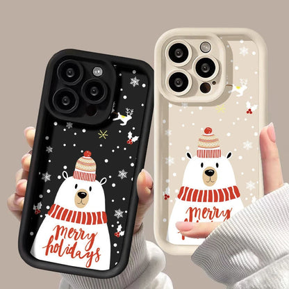 Coque de téléphone en silicone ours mignon pour iPhone