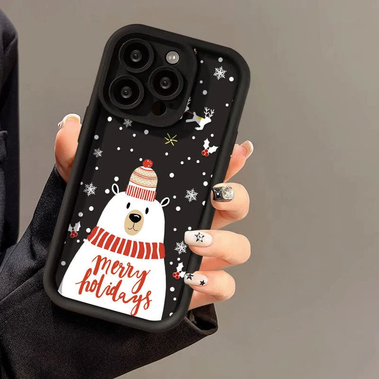 Coque de téléphone en silicone ours mignon pour iPhone