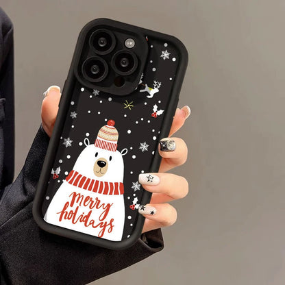 Coque de téléphone en silicone ours mignon pour iPhone