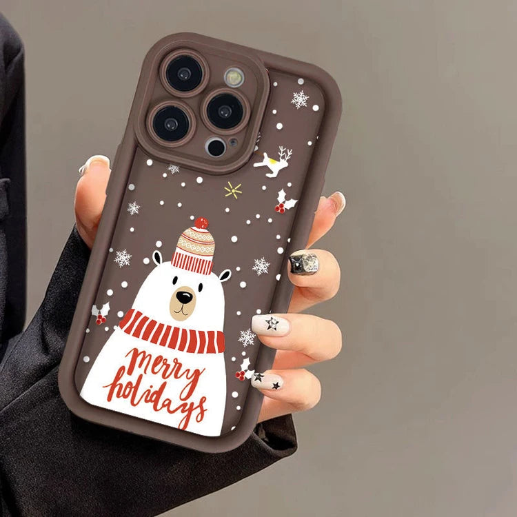 Coque de téléphone en silicone ours mignon pour iPhone