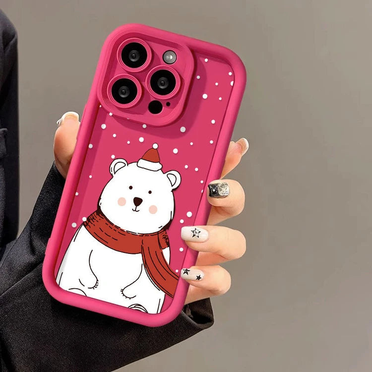 Cute Bear Silicone Phone Case for iPhone