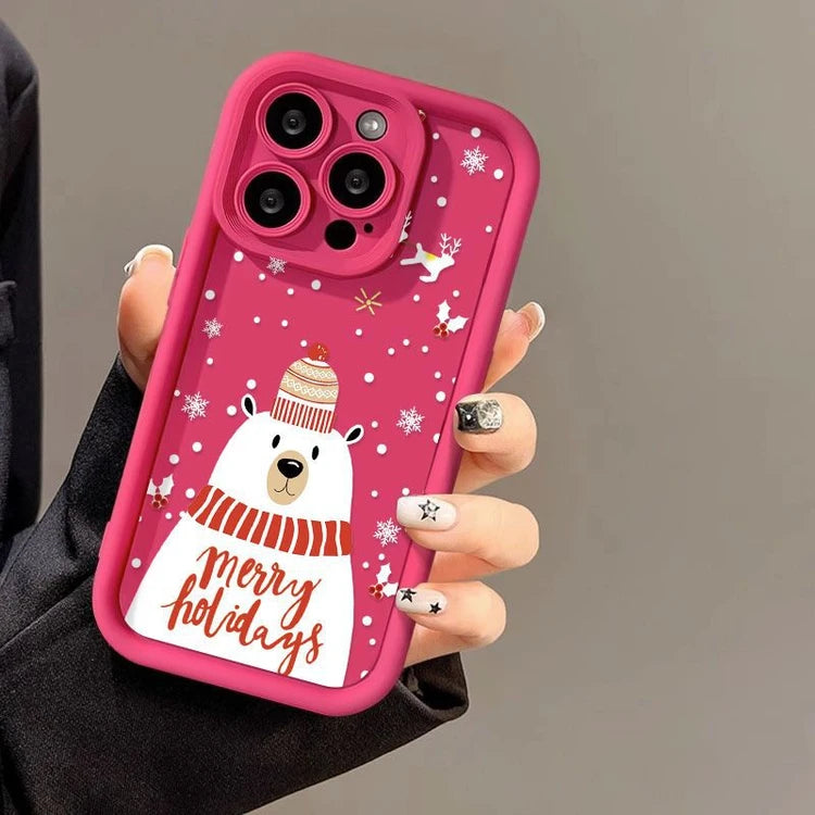 Coque de téléphone en silicone ours mignon pour iPhone