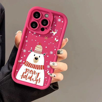 Coque de téléphone en silicone ours mignon pour iPhone