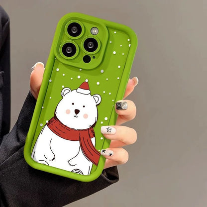 Cute Bear Silicone Phone Case for iPhone