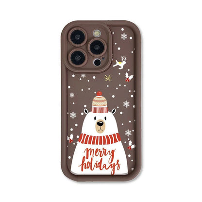 Coque de téléphone en silicone ours mignon pour iPhone