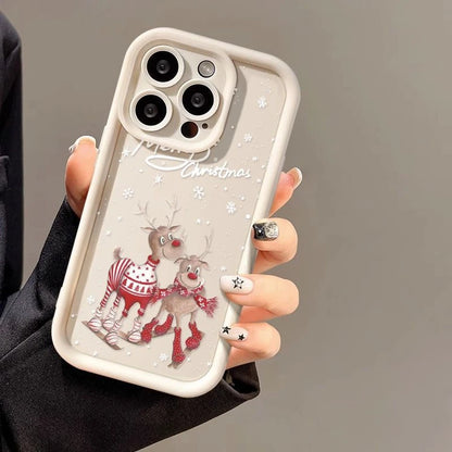Coque de téléphone en silicone mignonne avec un élan pour iPhone