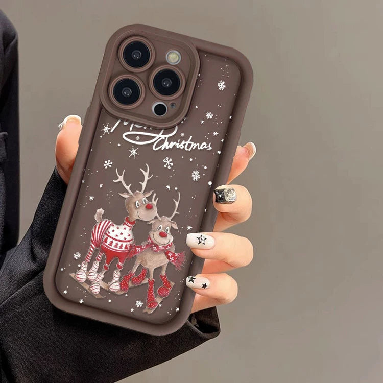 Coque de téléphone en silicone mignonne avec un élan pour iPhone