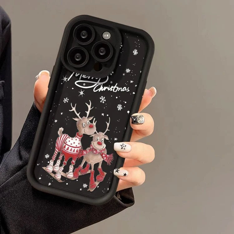 Coque de téléphone en silicone mignonne avec un élan pour iPhone