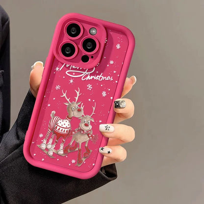 Coque de téléphone en silicone mignonne avec un élan pour iPhone