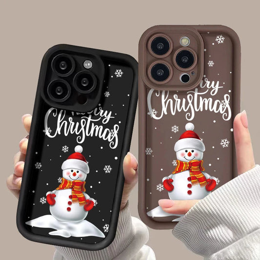 Cute Snowman Silicone Phone Case for iPhone
