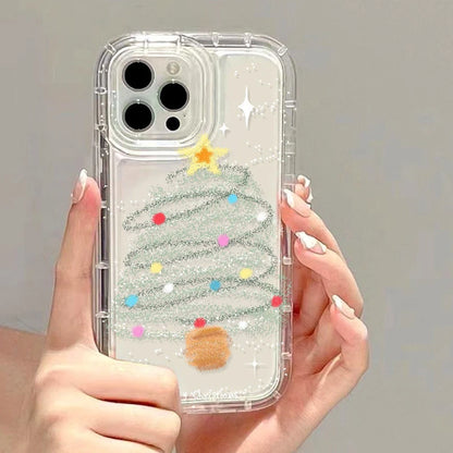 Coque de téléphone transparente Air Bumper avec motif d'arbre dessiné à la main pour iPhone