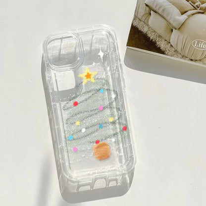 Coque de téléphone transparente Air Bumper avec motif d'arbre dessiné à la main pour iPhone