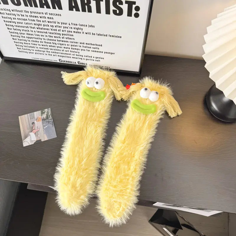 Thick Warm Clown with Sausage Lips Wool Cashmere Mid-calf Socks