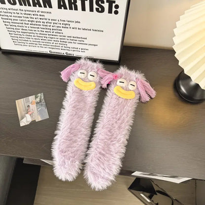 Thick Warm Clown with Sausage Lips Wool Cashmere Mid-calf Socks