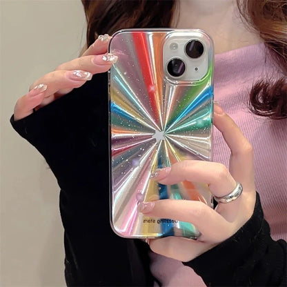 Colorful Rainbow Stars Glitter Phone Case For iPhone 15 16 Pro Max 17 13 11 12 14 Plus IMD Silicone Shockproof Back Cover Shell