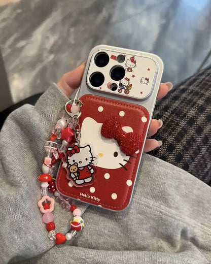 Cute 3D Bow Kitty Leather Phone Case For iPhone Charm Back Cover