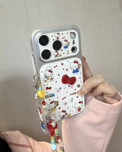 Cute 3D Bow Kitty Leather Phone Case For iPhone Charm Back Cover