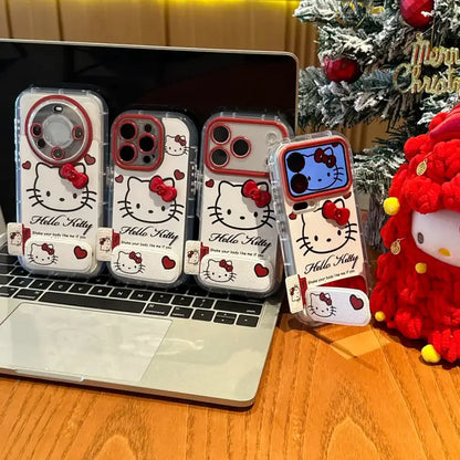 Cute 3D Bow Kitty with Mirror Foldable Kickstand Phone Case For iPhone