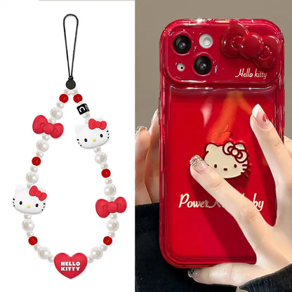Cute Bow Kitty with Mirror Phone Case For iPhone Semi Clear Back Cover