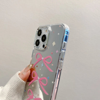 Cute Bow Mirror Phone Case for iPhone 17 16 15 14 13 12 11 Pro Max X Xr