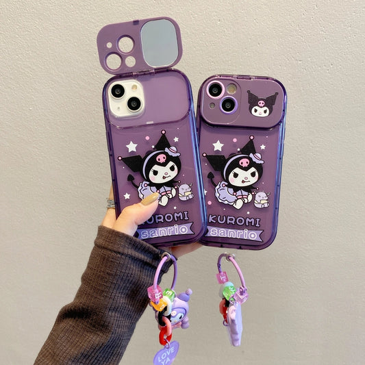 Cute Cartoon Kurom Pendant Bumper TPU Phone Case for iPhone 16 15 14 13 12 11 Pro Max X Xr