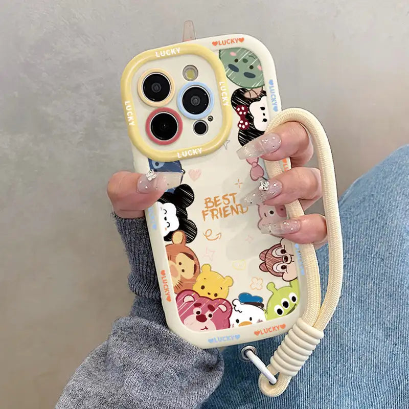 Cute Cartoon Phone Case for iPhone Back Cover With Phone Charm