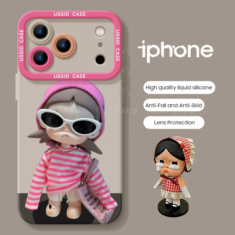 Cute Crying Baby Liquid Silicone Phone Case For iPhone