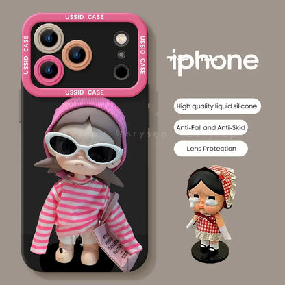 Cute Crying Baby Liquid Silicone Phone Case For iPhone