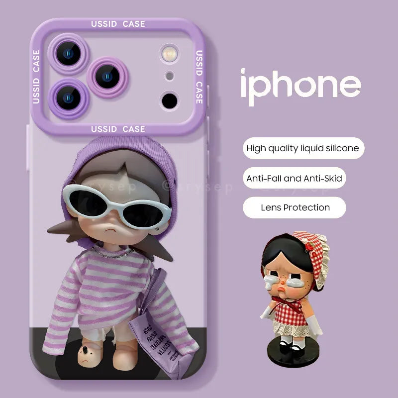Cute Crying Baby Liquid Silicone Phone Case For iPhone