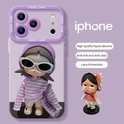 Cute Crying Baby Liquid Silicone Phone Case For iPhone