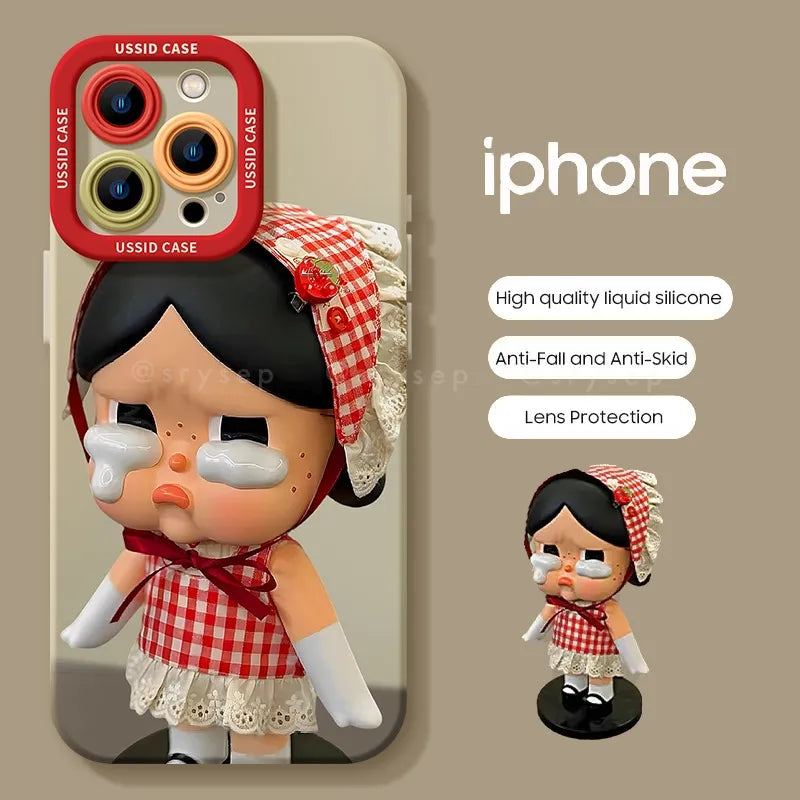 Cute Crying Baby Liquid Silicone Phone Case For iPhone