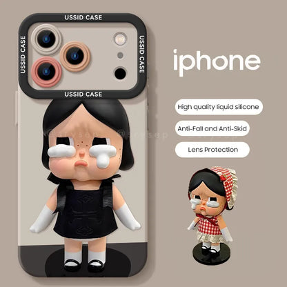Cute Crying Baby Liquid Silicone Phone Case For iPhone
