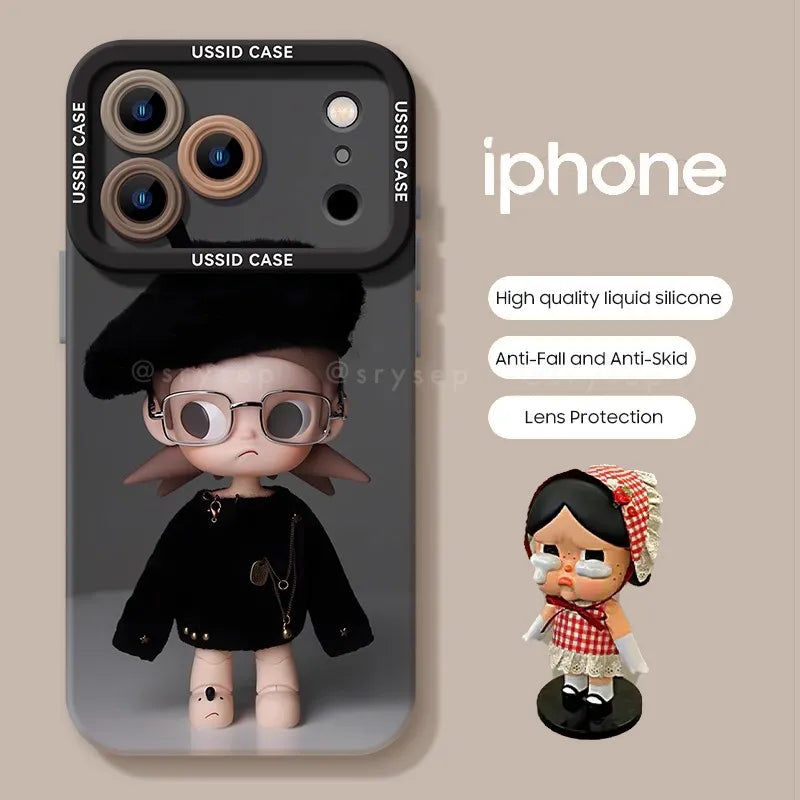 Cute Crying Baby Liquid Silicone Phone Case For iPhone