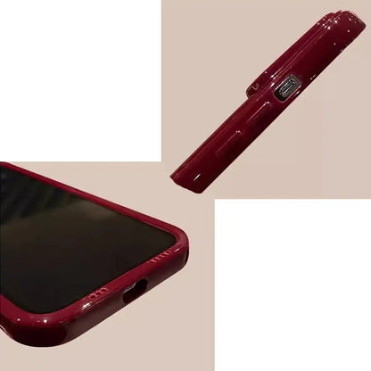 Cute Curly Haired Girl Pendant Phone Case For iPhone With Makeup Mirror Back Cover