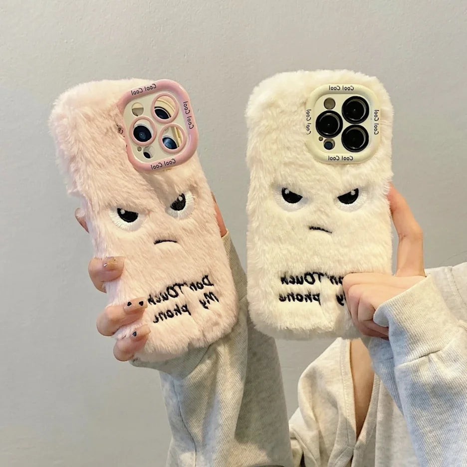 Cute Funny Velvet Phone Case For iPhone 17 16 15 14 13 12 11 Pro Max Plus