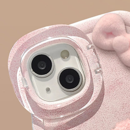 Cute Kitty Cat Plush Bracelet Phone Case For iPhone 17 16 15 14 13 12 Pro Max Plus 11 XR X