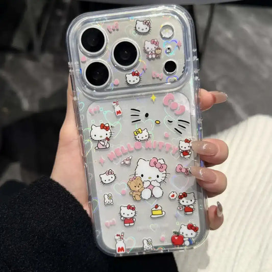 Cute Kitty Corner Airbag Anti-Drop Protection Clear TPU iPhone Case