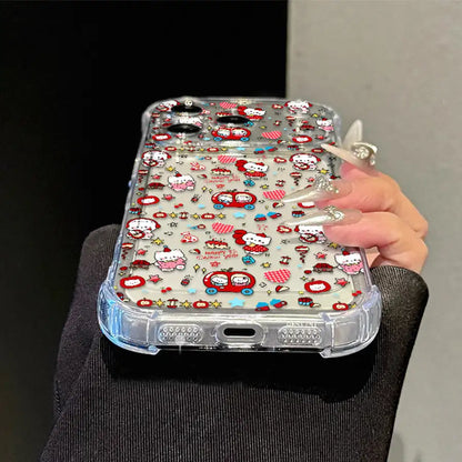Cute Kitty Corner Airbag Anti-Drop Protection Clear TPU iPhone Case