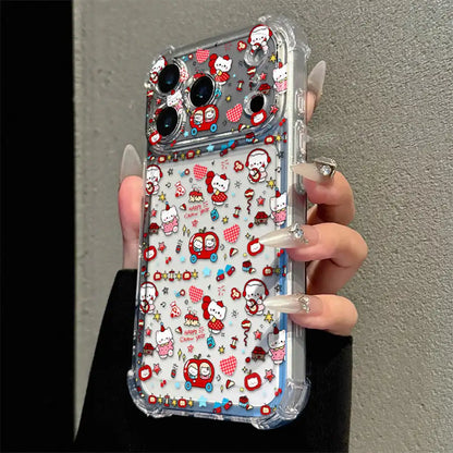 Cute Kitty Corner Airbag Anti-Drop Protection Clear TPU iPhone Case