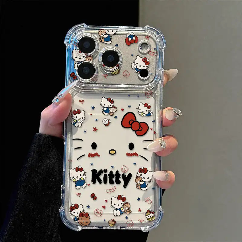 Cute Kitty Corner Airbag Anti-Drop Protection Clear TPU iPhone Case