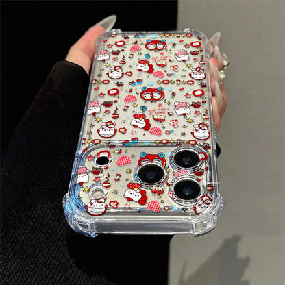 Cute Kitty Corner Airbag Anti-Drop Protection Clear TPU iPhone Case