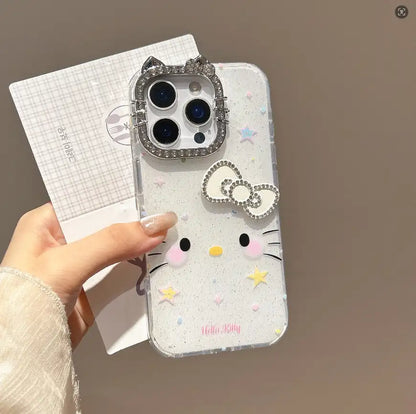 Cute Kitty Diamonds Bow Phone Case For iPhone Back Cover